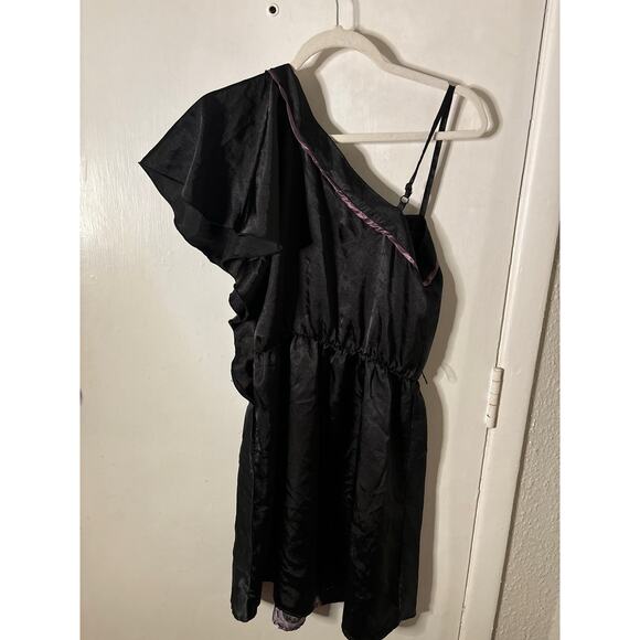 BCX One Shoulder Paisley Print Dress Purple/ Black S Bohon Castlecore  Fairycore - Picture 3 of 10